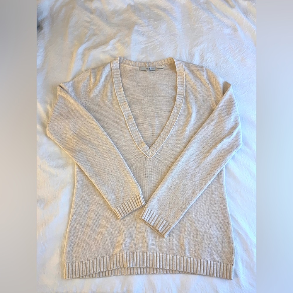 100% cotton, Lightweight sweater, cream, off the shoulder optional